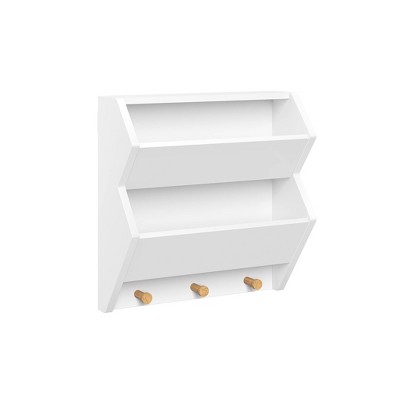 Woodbury Wall Shelf With Cubbies And Hooks Woodgrain - Riverridge Home :  Target