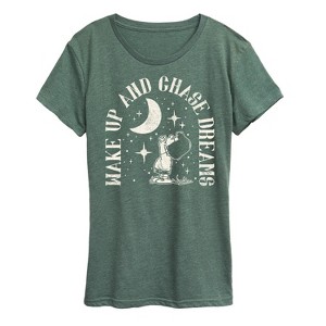 Women's - Peanuts - Wake Up And Chase Dreams Short Sleeve Graphic T-Shirt - 1 of 4