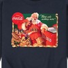 Men's - Coca-Cola - Vintage Santa With Coca Cola Ice Cooler Graphic Fleece Sweatshirt - 2 of 4