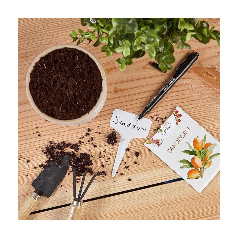OwnGrownPlastic Plant Name Tags and Weatherproof Marker Pen – 120 Pieces, 3 of 6