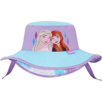 Disney Frozen Elsa and Anna Girls Swim Bucket Hat, Sun Hat for Kids Ages 3T-8 years