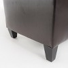 Gulches Brown PU Storage Ottoman Bench - Button-Tufted Diamond Stitching, 300LBS Rubber Wood Legs, Soft Pressure Hinges for Living Room/Bedroom - 3 of 4