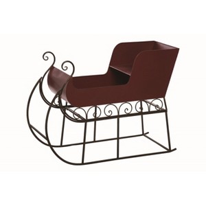Transpac Metal 38 in. Red Christmas Raised Height Sleigh Decor - 1 of 2