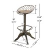 2 pcs Wood 29 Inch Saddle BarStool Entertaining with Metal Frame-Christopher Knight Home - 3 of 4