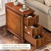 Tribesigns Wood Fully Assembled End Table, 3-Drawers Narrow Slim Side Table, Nightstand for Bedside, Small Spaces, Living Room, Bedroom, Walnut Brown - 4 of 4