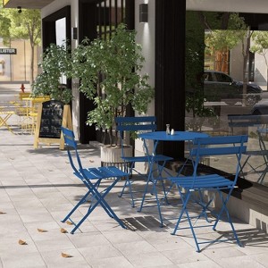 Senpuki Outdoor 3-Piece Bistro Set - Weather-proof Steel Folding Table & 2 Chairs Set - 1 of 4