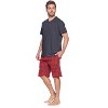 Ashford & Brooks Men's Woven Short Sleeve Jersey Top & Pajama Shorts Set - 3 of 4