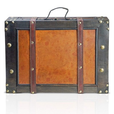Handmade Vintage Wooden Treasure Chest with Brass Lock