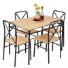 VECELO 5 Pieces Kitchen Dining Table Sets Industrial Style Kitchen Table & Chairs Set for 4 Black/White - image 4 of 4