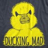 Mens Ducking Mad T Shirt Funny Angry Yellow Duck Tee For Guys - Crazy Dog Men's T Shirt - 2 of 4