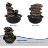 SereneLife Decorative Tabletop LED Water Fountain - SLTWF63LED, Soothing Indoor/Outdoor Waterfall, Black - 2 of 4
