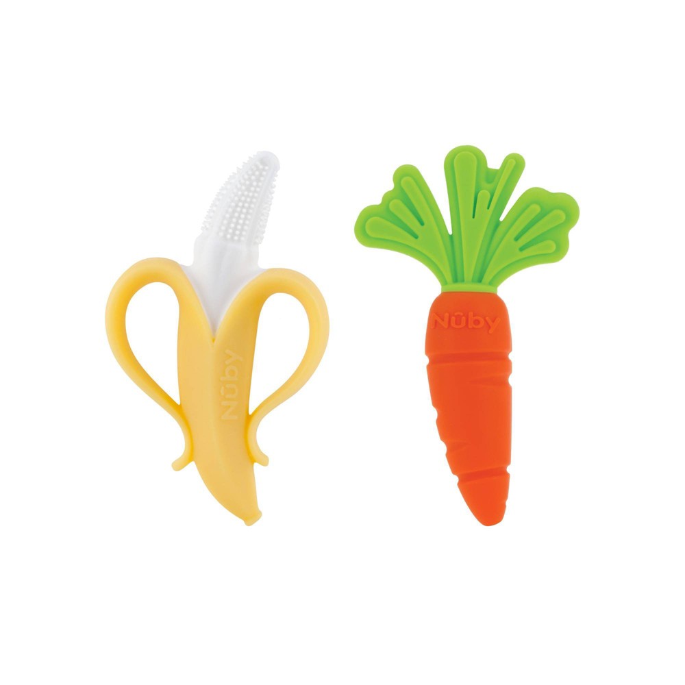 Photos - Rattle / Teether Nuby Nana Nubs and Carrot Teether Combo - 2pc 