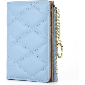 Women's Short Purse Leather Medium Wallet Leaf Bifold Card Coin Holder Small Purses Buckle Zipper Clutch - 1 of 4