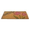 Northlight Natural Coir Floral Rectangular "Welcome" Doormat 18" x 30" - 3 of 4