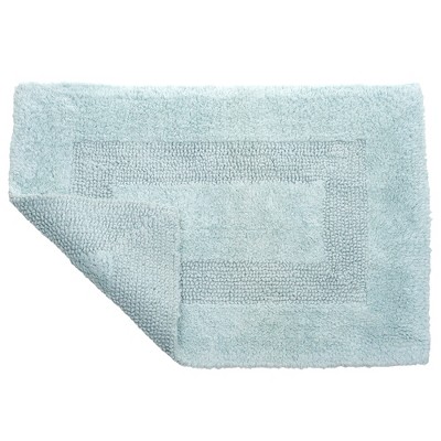 Seafoam Cotton Flat Pile Reversible Bath Rug Set