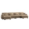Oversized 166" Velvet Modular U-Shaped Sectional Sofa with Bolstered Armrests and 2 Ottomans, 6-Piece Free combination Sofa - 4 of 4