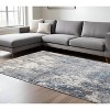 Gray and Light Blue Abstract Power Loom Area Rug - 2 of 4