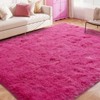 Rose Red Plush Shag Rug Extra Soft 1.7in Thick Non-Slip 100% Polyester for Bedroom or Living Room - 4 of 4
