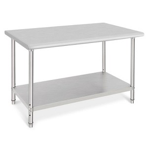 Stainless Steel Kitchen Cart, 48 x 30 x 35 inches Prep Table with Table Foot and Adjustable Shelf - 1 of 4