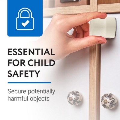 White Magnetic Safety Lock Key Set with Adhesive Holders, 3-Pack