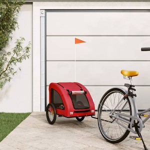 vidaXL Pet Bike Trailer Red Oxford Fabric and Iron - 1 of 4