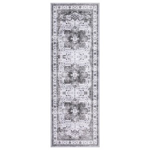 Area Rugs for Living Room - Machine Washable Vintage Rug, Non-Slip Low Pile, Rubber Backing, Washable Carpet for Bedroom, Dining Room, Kitchen - 1 of 4