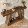 HDZNVF 55in Farmhouse Console Table with Storage Rustic Wooden Sofa Table, Industrial Accent Table in Dark Brown Finish - 2 of 4
