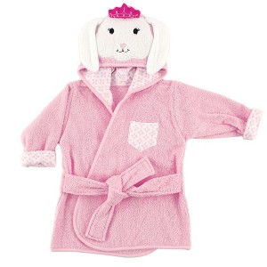 Hudson Baby Infant Girl Cotton Animal Face Bathrobe, Princess Bunny, 0-9 Months - 1 of 1