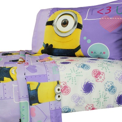 Jerry Fabrics Despicable Me Minions Single Fitted Sheet License Sweet Home