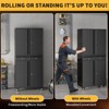 Metal Storage Cabinet with Lock, 71” Tall Garage Storage Cabinet with 4 Wheels and 2 Drawers for Home Office, Black - 4 of 4