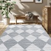10x13 Washable Area Rug, Non-Slip, Non-Shedding Indoor, Trellis Print, Low Pile, Foldable for Bedroom, Living Room, Kids Room, Grey - 3 of 4