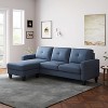 VASIP Living Room Furniture with Polyester Fabric L Shape Couch Corner Sofa for Small Space Blue - 2 of 4