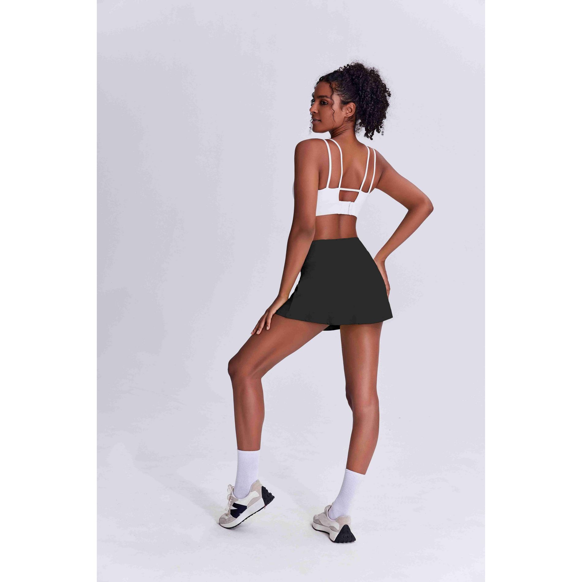 Pinspark Women's Pleated Tennis Skort and 2 Pockets High-Rise Active Skirt for Tennis, Golf