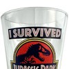 Jurassic Park I Survived Jurassic Park 16oz Pint Drinking Glass Tumbler Clear - 3 of 4