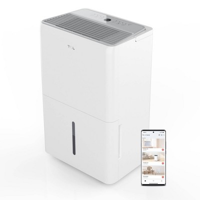 TCL 50 Pint White Smart Dehumidifier with Alexa and Google Assistant