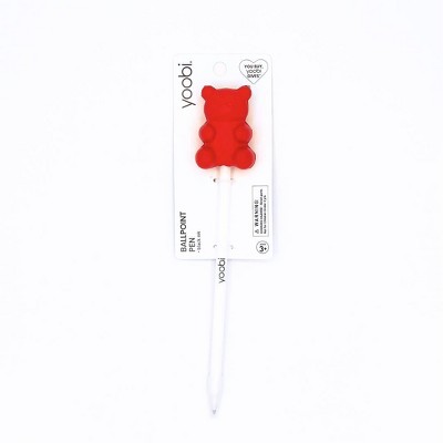 Yoobi Ballpoint Pen Red Squishy Gummy Bear Black Ink : Target
