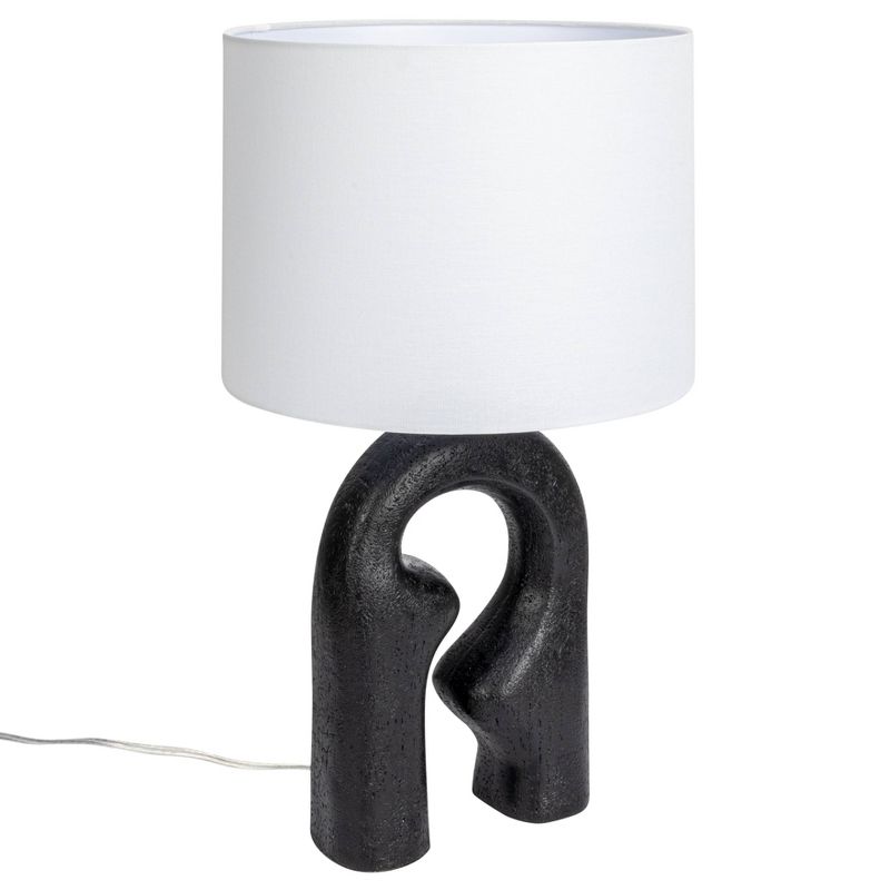 Storied Home Modern Abstract Sculptural Table Lamp with Drum Shade, 1 of 9