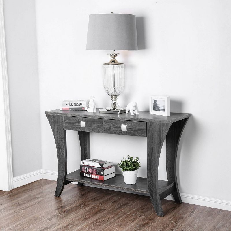 Arcana 2 Drawer Sofa Table Gray - HOMES: Inside + Out, 3 of 5