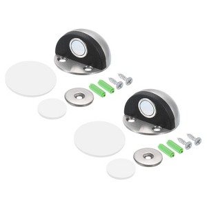 Unique Bargains Stainless Steel Magnetic Door Stops with Self Adhesive and Screws - 1 of 4
