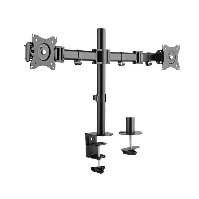 Double Articulated Dual Monitor Desk Mount, Black, 3 of 10