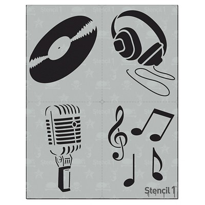 Stencil1 Music Multipack 4ct - Stencil 8.5" x 11"