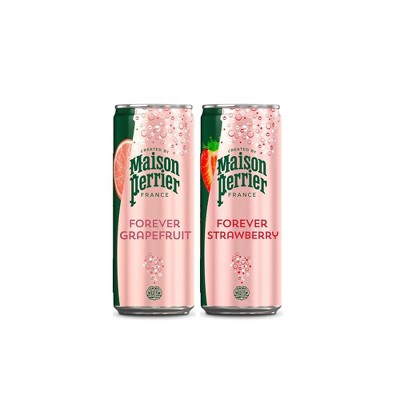 Maison Perrier Forever Mix Pack, Strawberry & Grapefruit - 11.15 Fl Oz Can (Pack of 48)