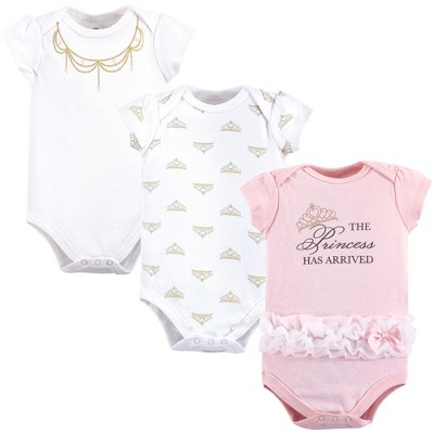 Little Treasure Baby Girl Cotton Bodysuits 3pk, Princess : Target