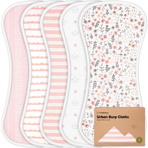 Keababies 5pk Urban Quinn Burp Cloths- (Muted Pastel)