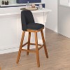 Flash Furniture Julia Set of 2 Transitional Upholstered Barstools with Nailhead Trim and Solid Wood Frames - 4 of 4