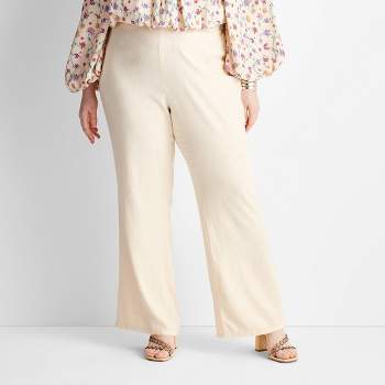 Women's High-Rise Linen Flare Pants - Future Collective™ with Jenny K. Lopez Cream