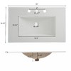 NicBex Bathroom Vanity with Sink –Rectangle Ceramic Basin, Tip-Out Tray, Rubber Wood Legs & Floral Patterns, Vintage Bathroom Vanity Cabinet - 3 of 4