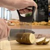 Cheer Collection Stainless Steel Onion Holder – Non-Slip Slicer Guide Tool for Vegetables, Fruits, and Meats - 3 of 4