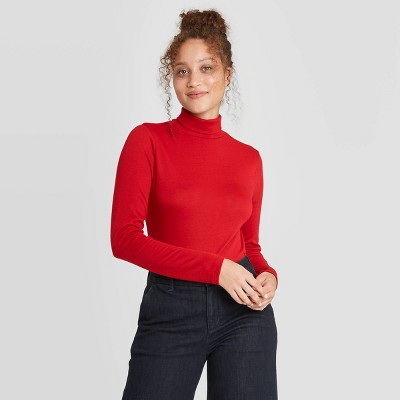 red turtleneck t shirt