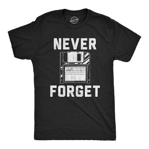 Mens Funny T Shirts Never Forget Sarcastic Floppy Disk Graphic Novelty Retro Tee For Men - Crazy Dog Men's T Shirt - 1 of 4